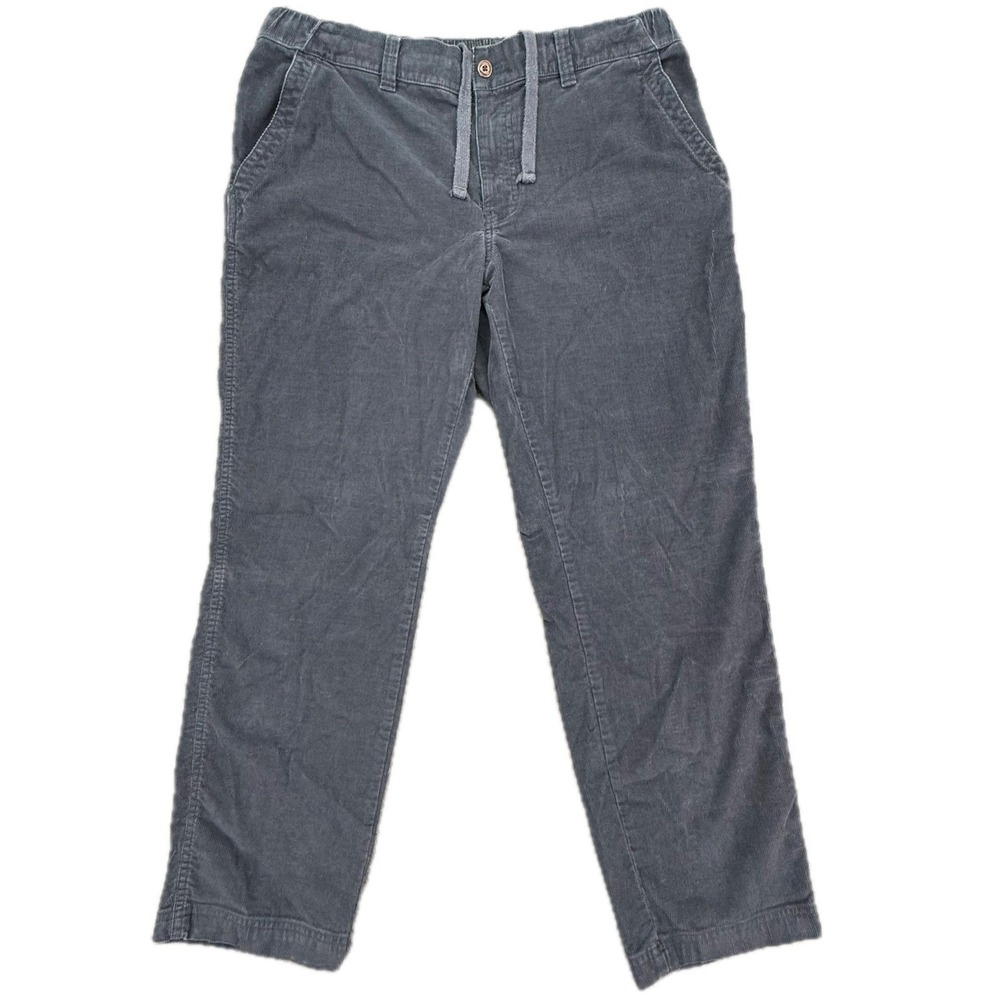 L.L. Bean Corduroy Pants Mens XL 30 Gray BeanFlex Standard Fit Drawstring 524116